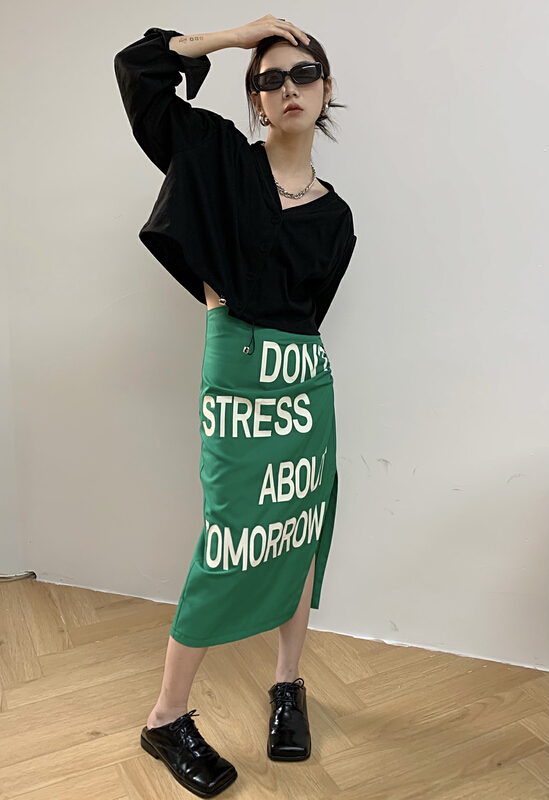 [ov] large letter skirt l4820# zxl