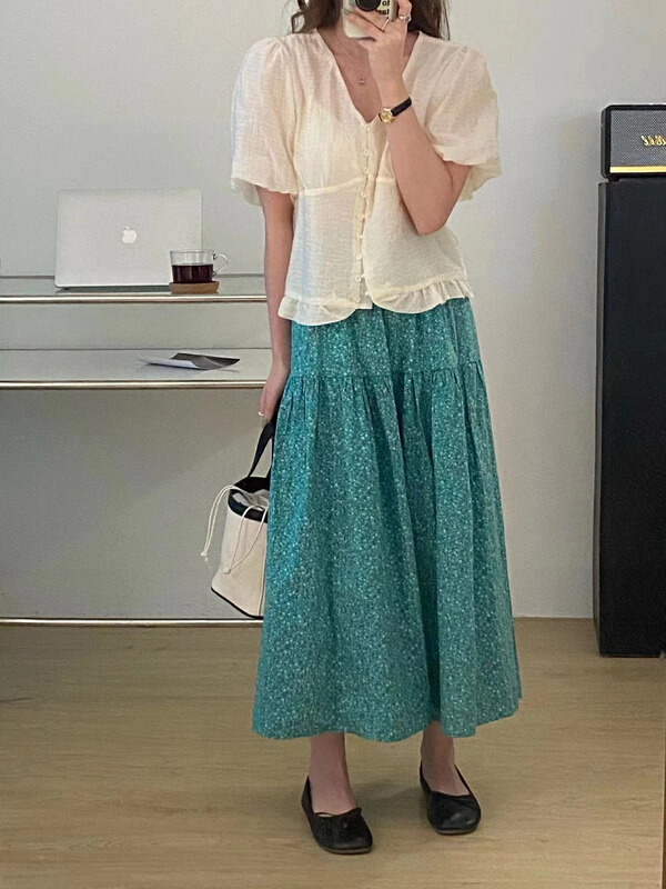 [tototellme] Korean floral style slim skirt 20430# HBx
