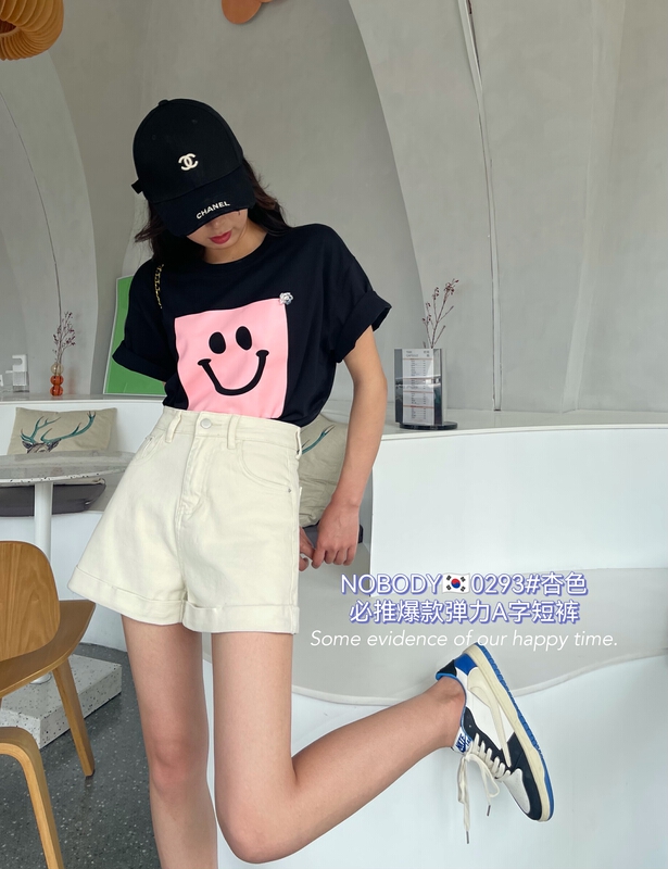 New year in early spring! [pour one] Korean version of versatile solid denim shorts f0293# L