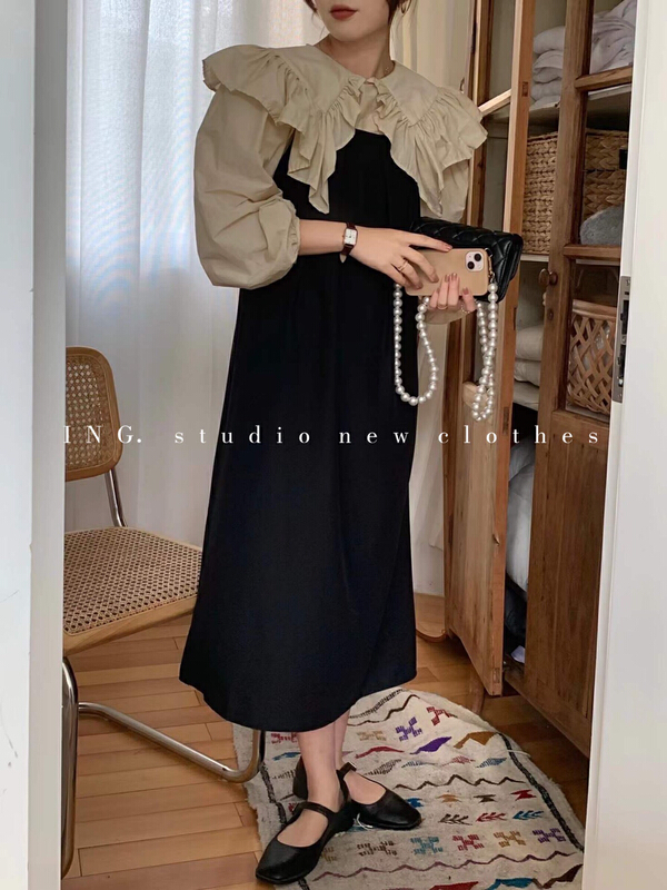 New year in early spring! [ing] Korean open back loose and thin suspender dress 6787# ZSY