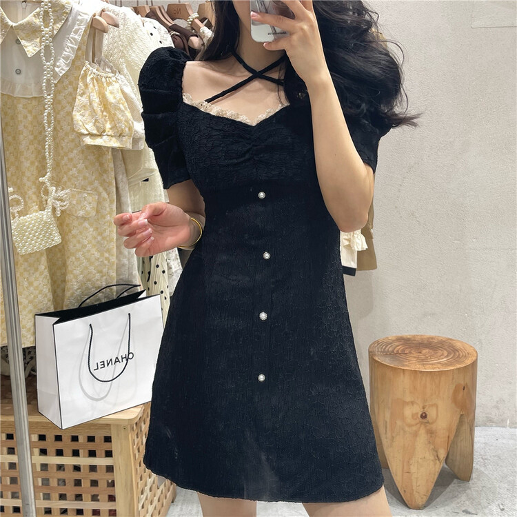 [NC edition] Korean sweet off shoulder dress q9106# zxx