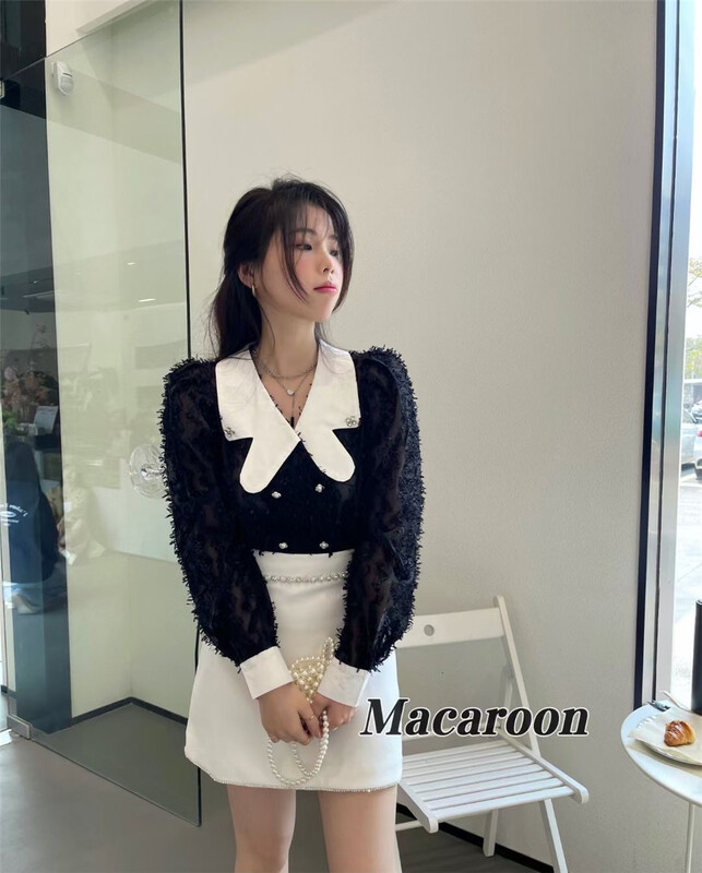 New year in early spring! [macaroon] temperament heavy craft versatile skirt 8670# PCZ