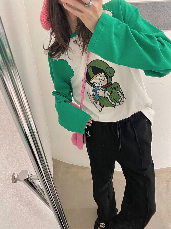 [Nancy] cartoon doll color matching long sleeve T-shirt bs8877# WPL