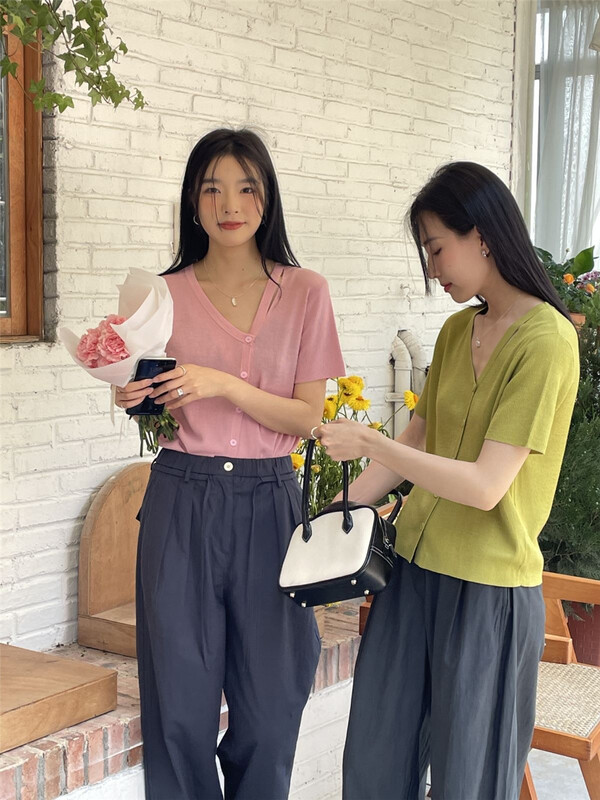 New in early summer! [clean space] gentle style, niche design, side breasted knit cardigan 31736# CLS