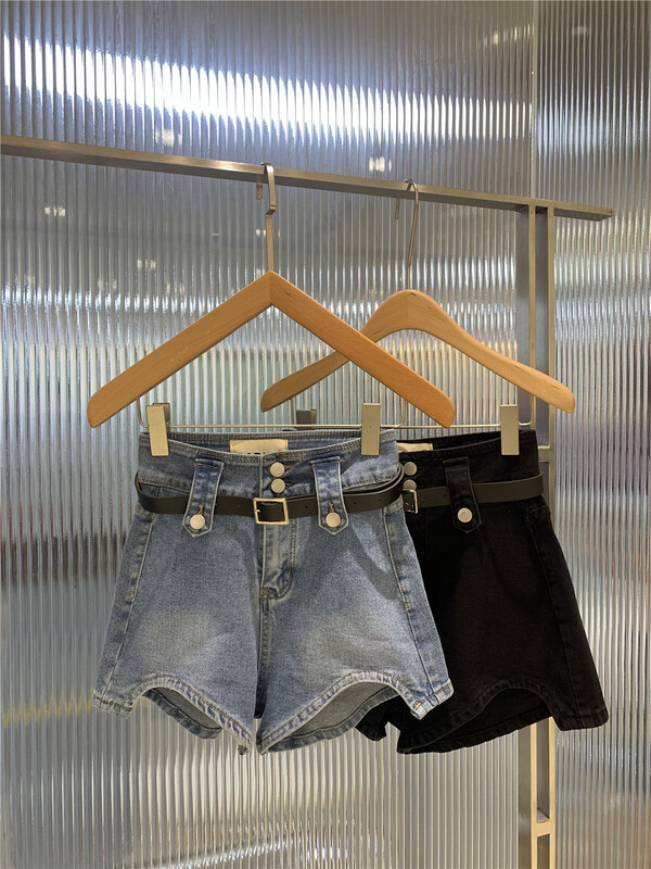 [o not 1] simple, comfortable and slim denim shorts (with waist rope) w653# LSW