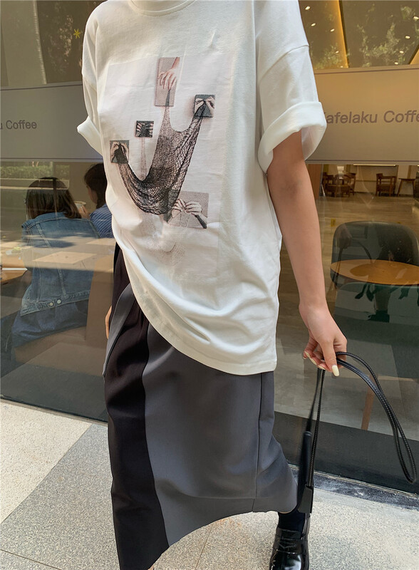 Original price 59.00! [YST] simple fashion printed short sleeve T-shirt f2105# XJ