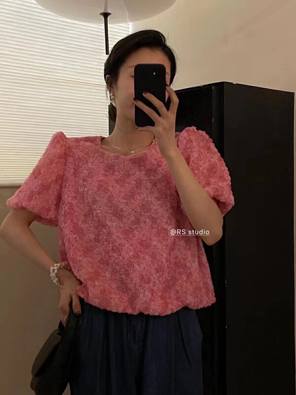 [RS] Korean fashion three-dimensional flower shirt rs1855# XYY