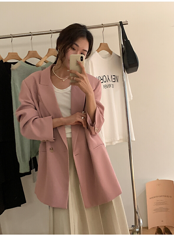 New year in early spring! [the mind] ins Korean style solid color versatile simple suit 60110# jhy