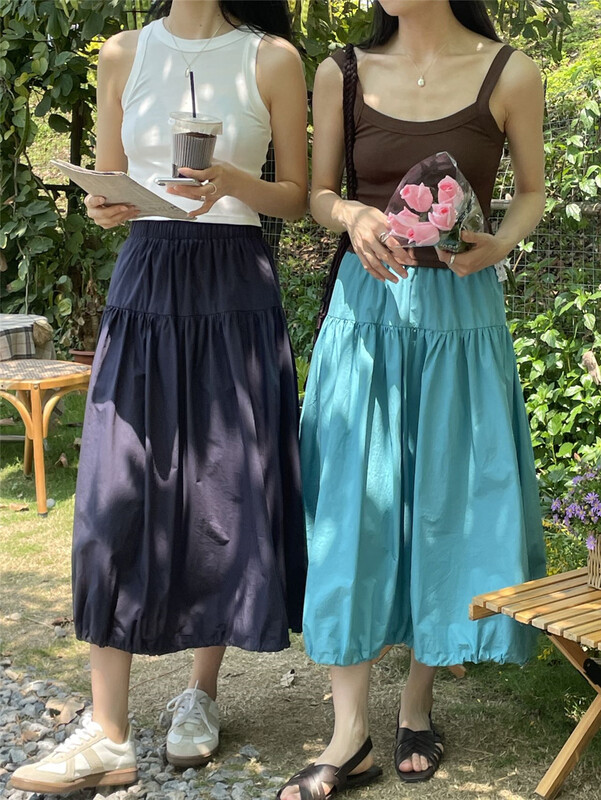 New in early summer! [clean space] Korean versatile A-line puffy skirt 31970# CLS
