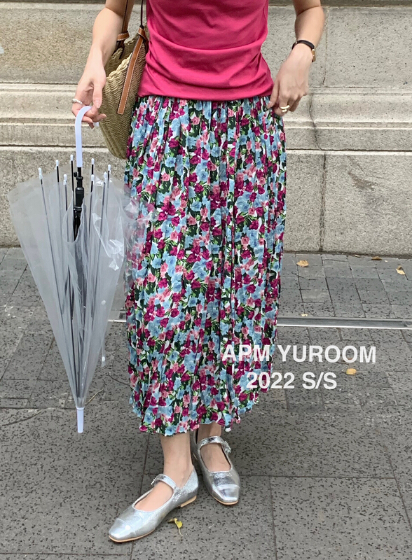 goods in stock! In early summer! [APM yuroom] temperament versatile floral skirt 22166\lsl