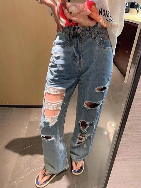New in early summer! [strange] wear and tear design jeans k8870# LSW