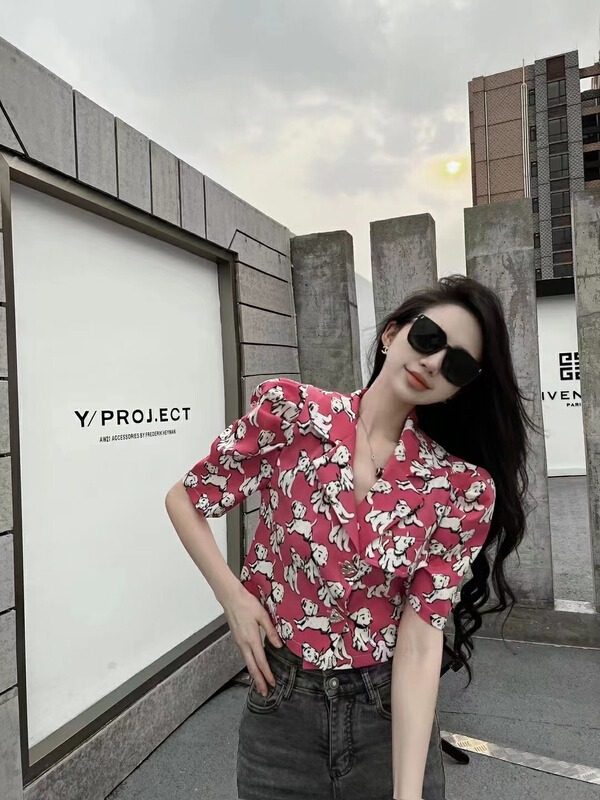 [et] cartoon Dog Print Shirt 6691# PCZ