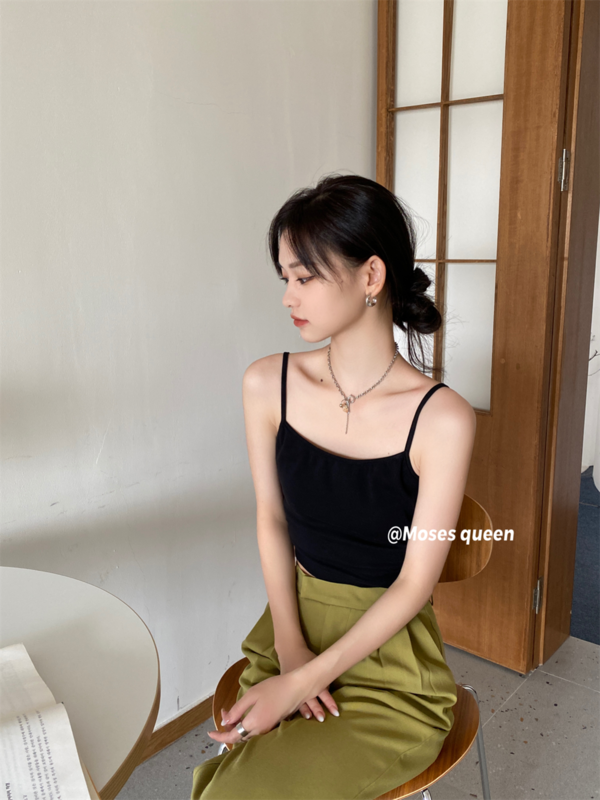 早春上新!【MOSES QUEEN】基礎百搭純色吊帶背心  34101#  XYY