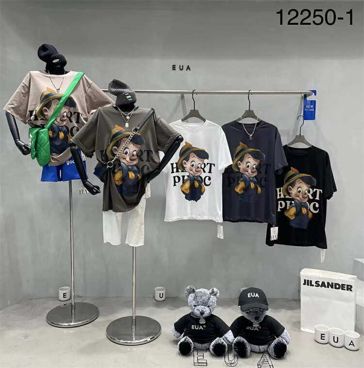 [European and American trend] Korean pattern printed short sleeved T-shirt (T-shirt only) ys2-12250-1# L