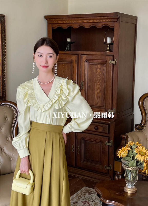 goods in stock! [xiyuhan] baby collar sweet bubble sleeve blouse y6190# zxx