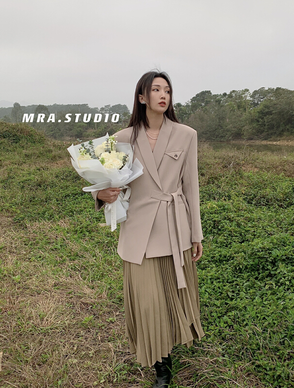 New year in early spring! [MRA] big brand design sense side strap triangular standard wide version suit j2161# zxl