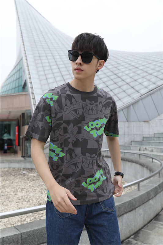 New year in early spring! [aoshilong] Korean cartoon printed short sleeve T-shirt ls3603# ZZL