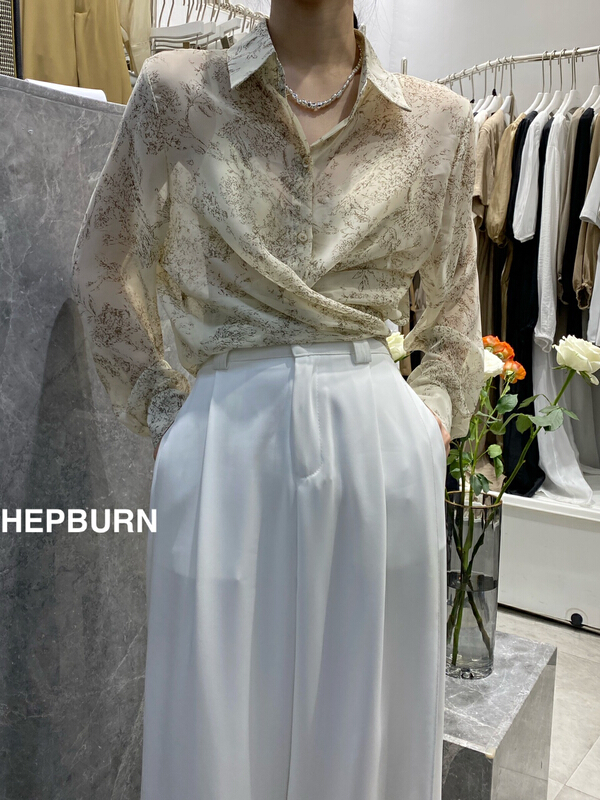 [Hepburn] fashionable and versatile sunscreen shirt 3551# L