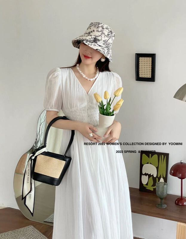 goods in stock! New in early summer! [yoomini] V-neck elegant dress x12523# WPL