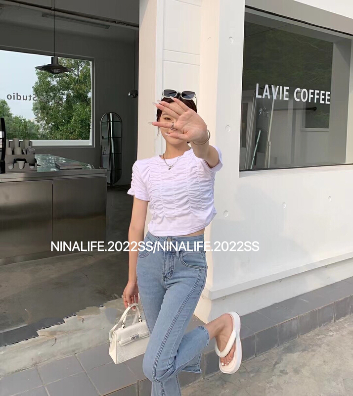 [Nina life] pleated fashion niche shirt 139# zxl