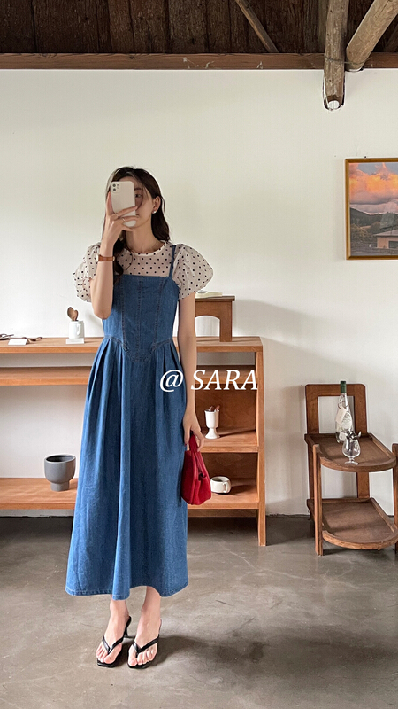 New in early summer! [Sara] Korean style simple and slim waist strap dress (excluding matching) 90002# lwy