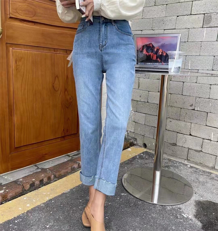 [fengdebao] Korean version simple straight jeans ys1-6100# ozq
