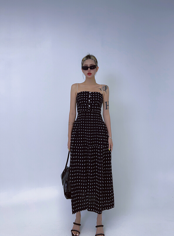 [d.two D2] wave point temperament suspender dress 2203155# CSX
