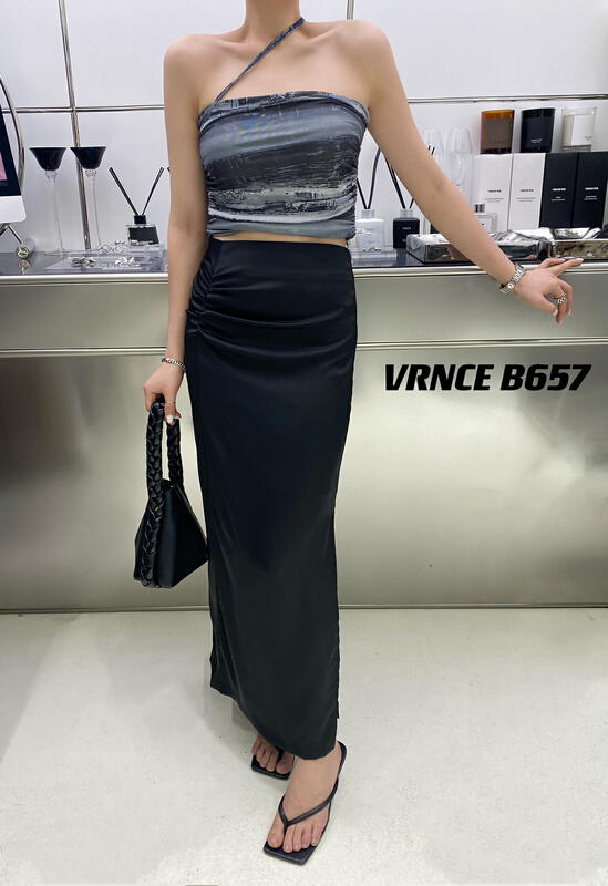 [Vince] high sense brand minimalist pleated skirt 5190# XYJ
