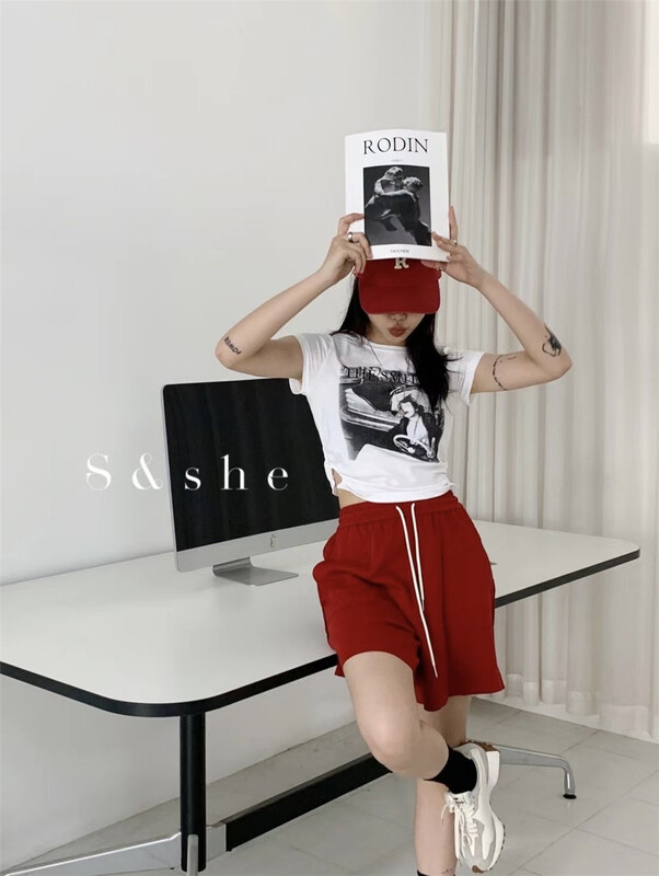 goods in stock! New in early summer! [she] fashion design open waist short sleeve T-shirt 1146a# XJ