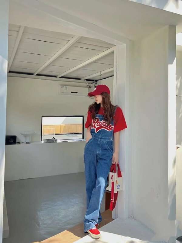New year in early spring! [kakamee] Korean fashion trend denim suspenders f3193# LSL