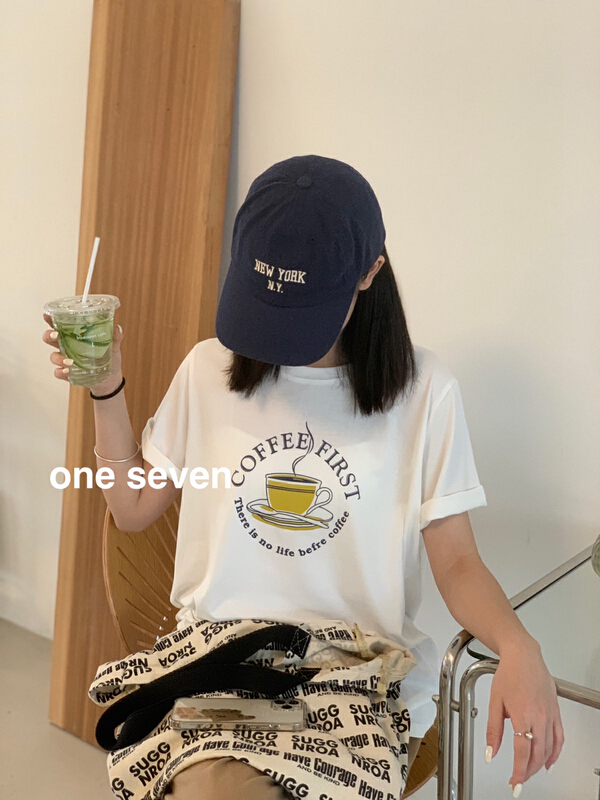 Original price 32.71! New year in early spring! [one seven] graphic print versatile short sleeve T-shirt 6853# XYY
