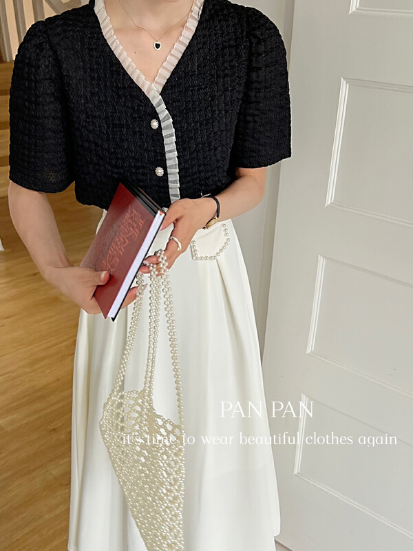 New in early summer! [Panpan] single breasted small fragrance style small crowd shirt 3290# cqw