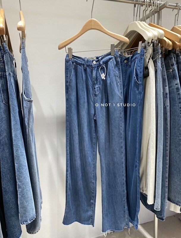 [o not 1] straight wide leg fashion jeans w687# LSW