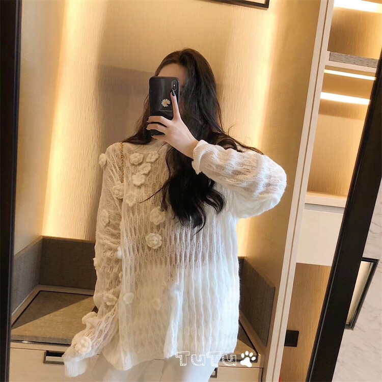 New year in early spring! [Tutu] simple and fashionable design flower age reducing sweater 9923# cqw