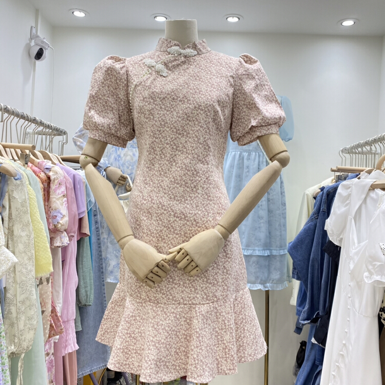New year in early spring! [c.vogue] minority temperament improved cheongsam pearl embroidered dress 2327# PCZ