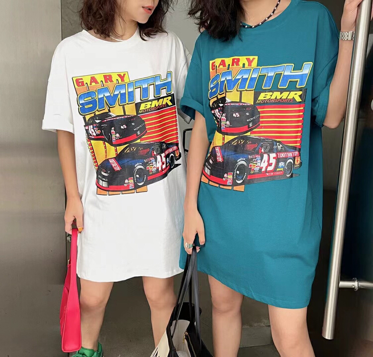 [River collect] loose large auto print short sleeve T-shirt 2610# zxl