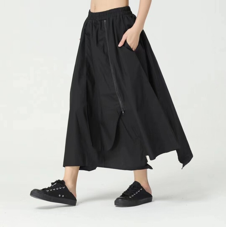 [size] elastic waist versatile irregular hem skirt 2650# LSW