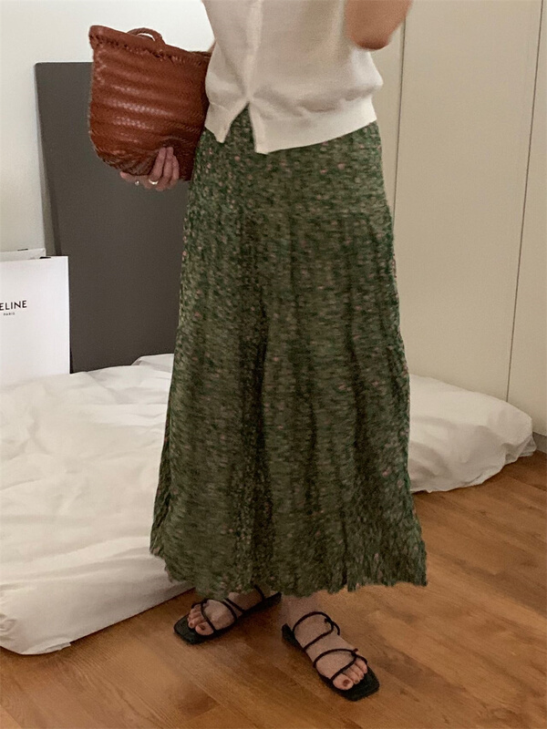 [Gabrielle] Vintage elegant floral skirt b2292# zxl