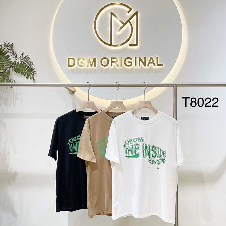 [DGM] Korean alphabet printed Casual Short Sleeve T-shirt t8022# ZZL