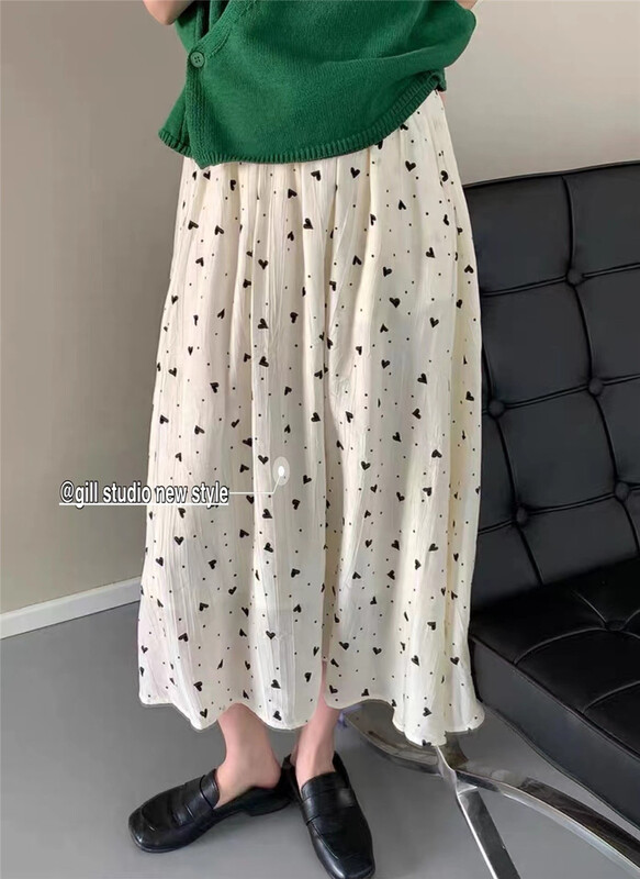 [gill] Korean love printed loose skirt b7030# ZSY