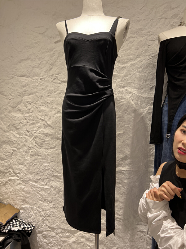 [semi plain] simple slim suspender dress 001# zjy