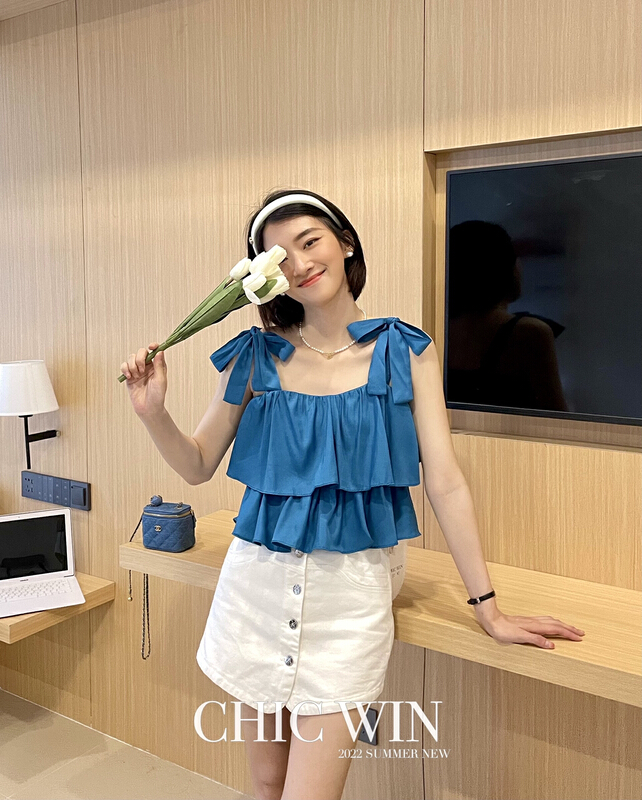 [chic win] Korean solid color loose vest / sling 1030# CSX