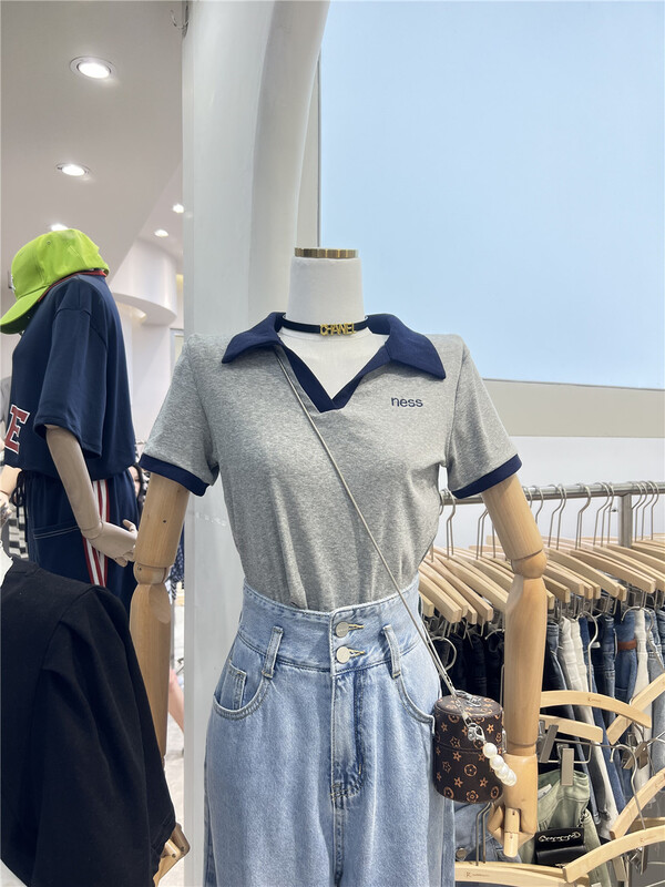[iris iriisy] Korean lettered Pullover short sleeve T-shirt 532# LSL