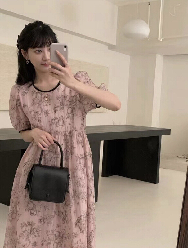 [RS] Korean pleated flower dress dh2126# XYY