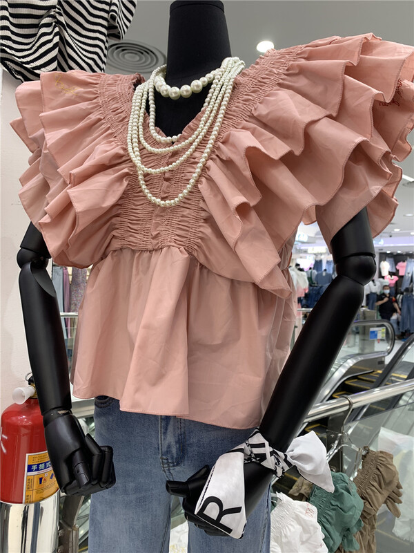 goods in stock! [small vegetable seedlings] French Ruffle design small shirt 8311# lwy