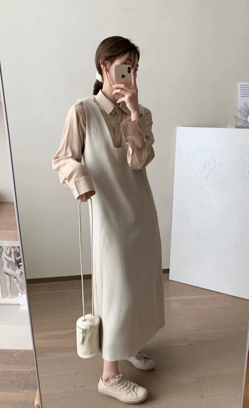New year in early spring! [QS quatesur] simple and versatile Pullover strap skirt (excluding matching) 8105# CSX