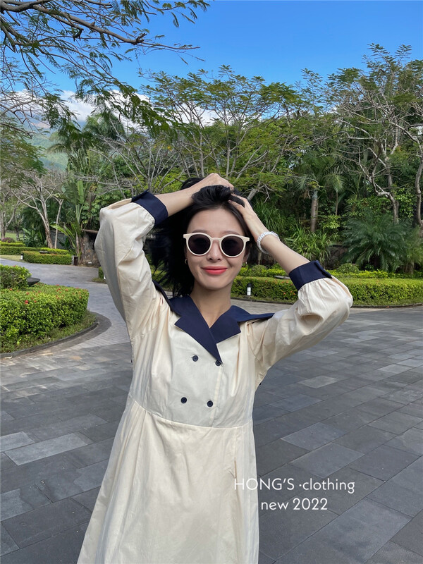New year in early spring! [Hong's] slim color matching lady dress 5763# ll