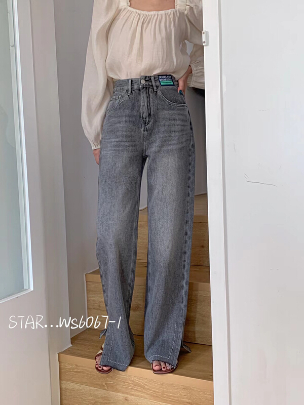 New year in early spring! [star] Korean style pants with slit jeans ws6067-1# CLS