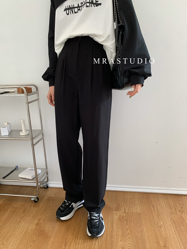 New year in early spring! [MRA] Korean version simple and versatile high waist straight pants j2110# zxl