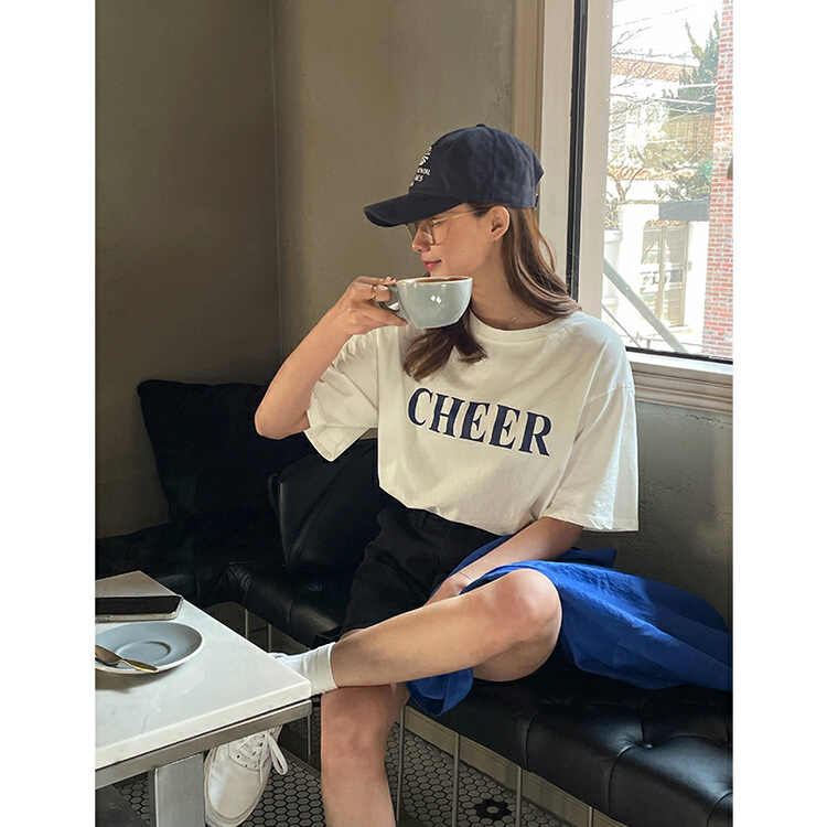 New in early summer! [we are] round neck simple loose letter short sleeve T-shirt 20089# ZSY